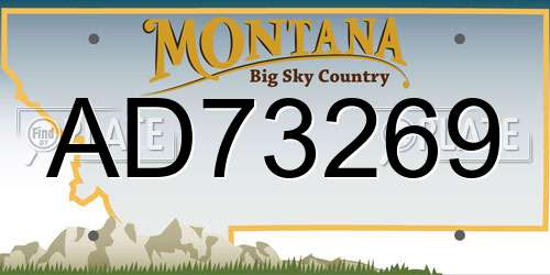 AD73269 Montana License Plate
