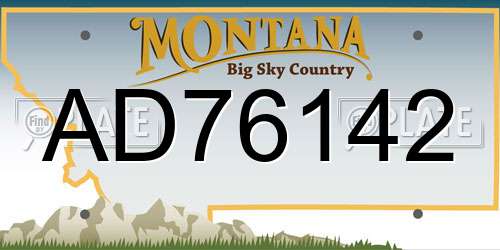 AD76142 Montana License Plate