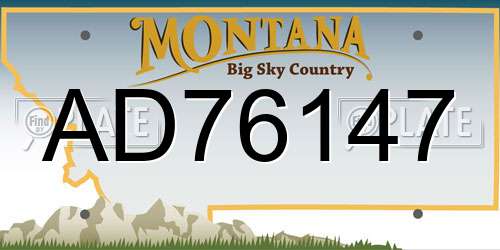 AD76147 Montana License Plate