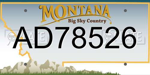 AD78526 Montana License Plate