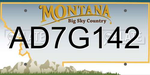 AD7G142 Montana License Plate