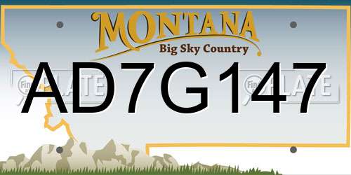 AD7G147 Montana License Plate
