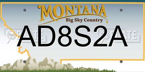 AD8S2A Montana License Plate
