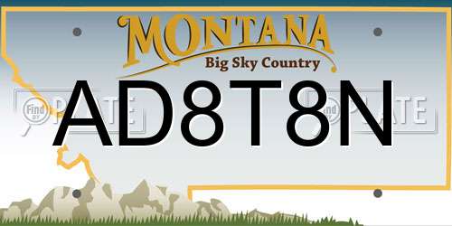 AD8T8N Montana License Plate