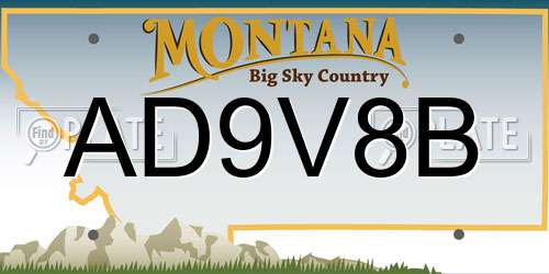 AD9V8B Montana License Plate