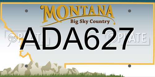 ADA627 Montana License Plate