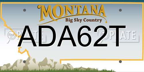 ADA62T Montana License Plate