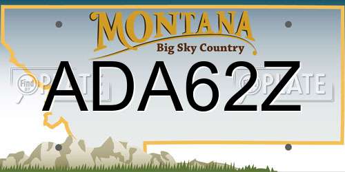 ADA62Z Montana License Plate