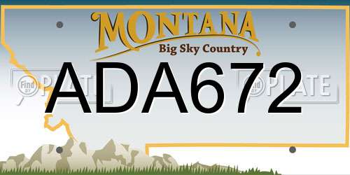ADA672 Montana License Plate