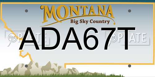 ADA67T Montana License Plate