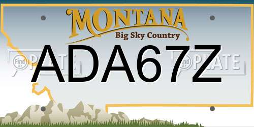 ADA67Z Montana License Plate