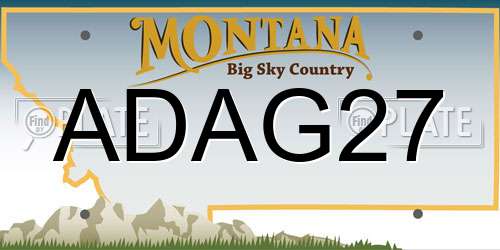 ADAG27 Montana License Plate