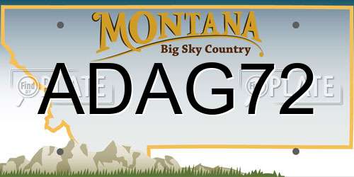 ADAG72 Montana License Plate