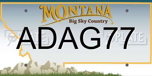 ADAG77 Montana License Plate
