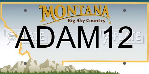 ADAM12 Montana License Plate