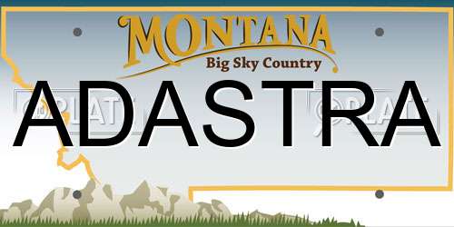ADASTRA Montana License Plate