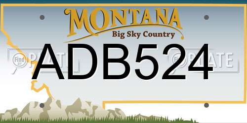 ADB524 Montana License Plate