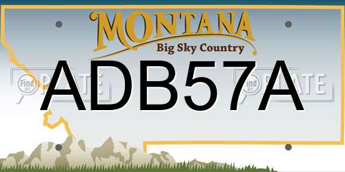 ADB57A Montana License Plate