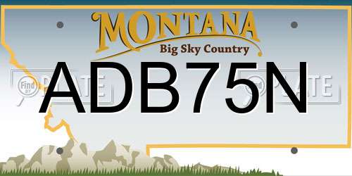 ADB75N Montana License Plate
