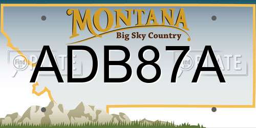 ADB87A Montana License Plate