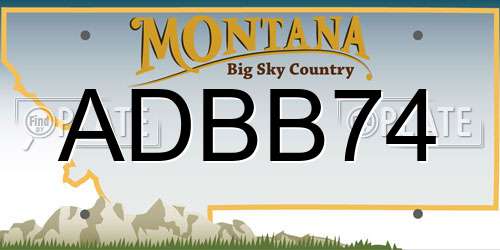 ADBB74 Montana License Plate