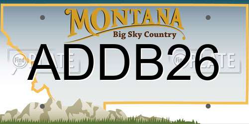 ADDB26 Montana License Plate