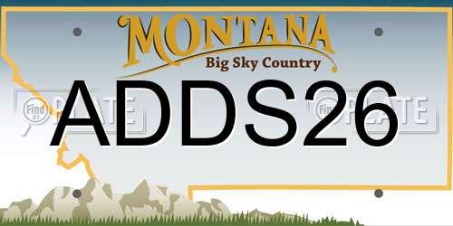 ADDS26 Montana License Plate