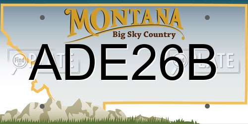 ADE26B Montana License Plate