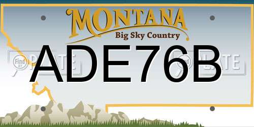 ADE76B Montana License Plate