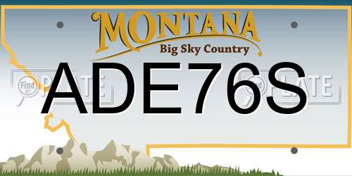 ADE76S Montana License Plate