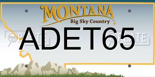 ADET65 Montana License Plate