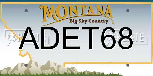 ADET68 Montana License Plate
