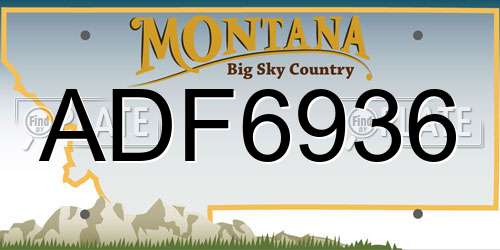 ADF6936 Montana License Plate