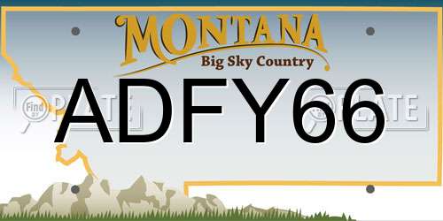 ADFY66 Montana License Plate