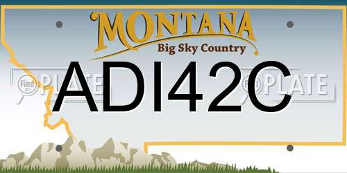 ADI42C Montana License Plate