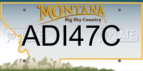 ADI47C Montana License Plate