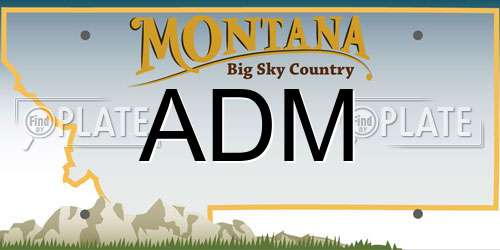 ADM Montana License Plate
