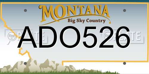 ADO526 Montana License Plate