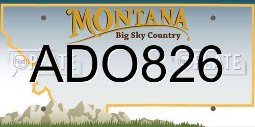 ADO826 Montana License Plate
