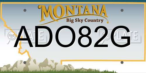 ADO82G Montana License Plate