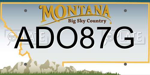 ADO87G Montana License Plate