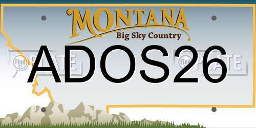 ADOS26 Montana License Plate