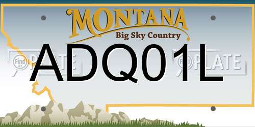 ADQ01L Montana License Plate