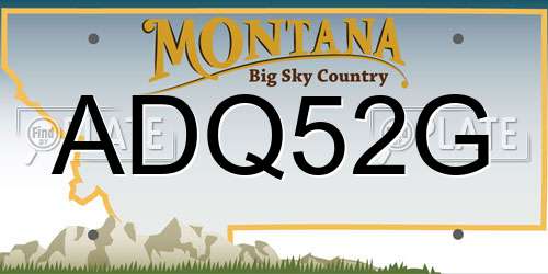 ADQ52G Montana License Plate