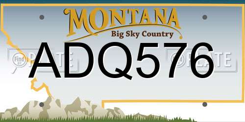 ADQ576 Montana License Plate