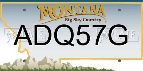 ADQ57G Montana License Plate