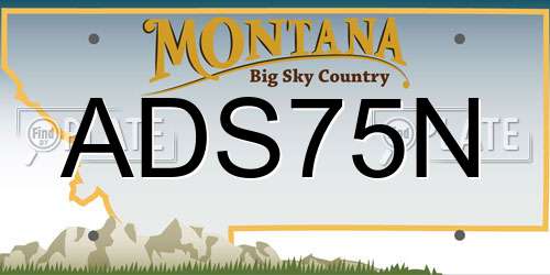 ADS75N Montana License Plate