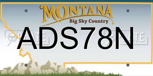 ADS78N Montana License Plate