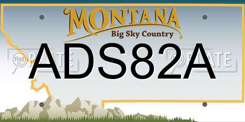 ADS82A Montana License Plate