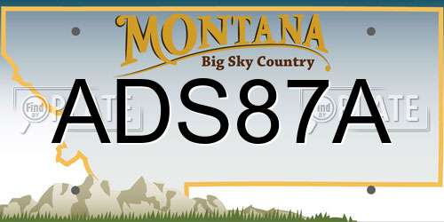 ADS87A Montana License Plate